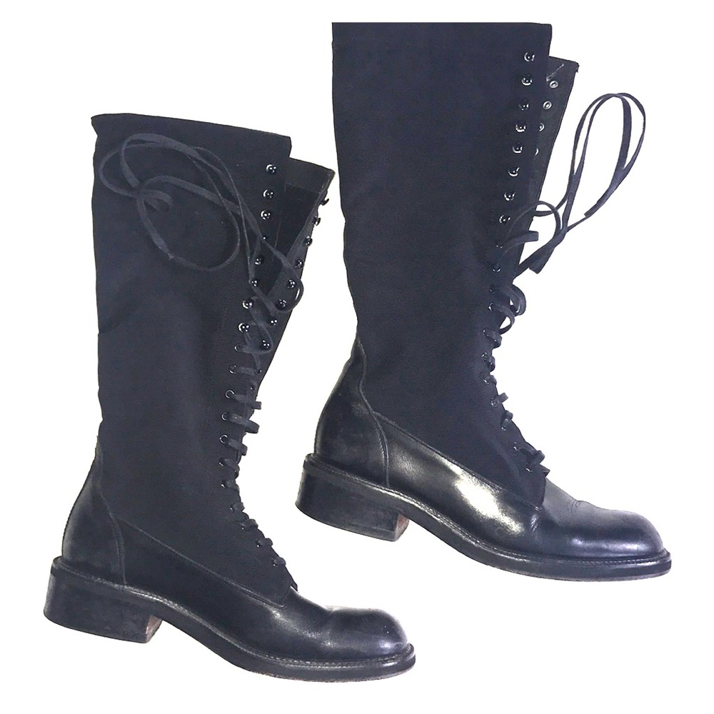Vintage Charles David Lace up Biker boots